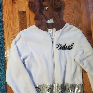 NWOT Star Wars Princess Leia hooded footless One piece Pajamas, Womens XS